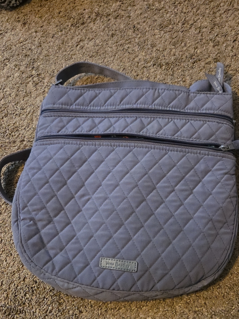 Vera Bradley Quilted Crossbody Bag - Light Gray